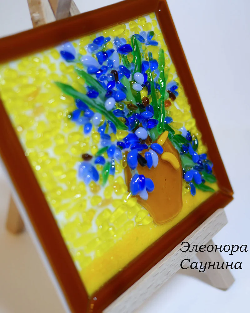 Миниатюрная картина стекло Ирисы Ван Гога