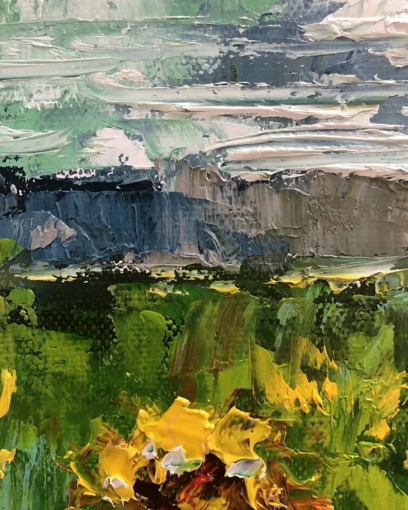 Подсолнухи. Картина маслом 20×20 см — 20×20 см