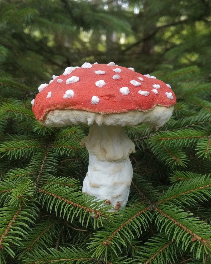 Ватная игрушка "Мухомор"