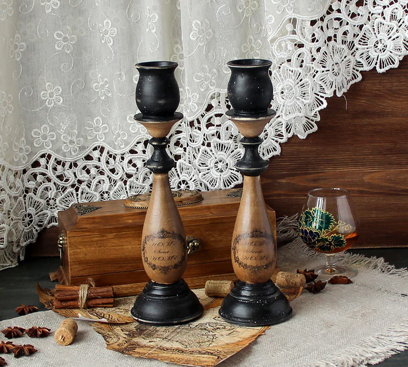 Подсвечник большой деревянный «Милый дом»