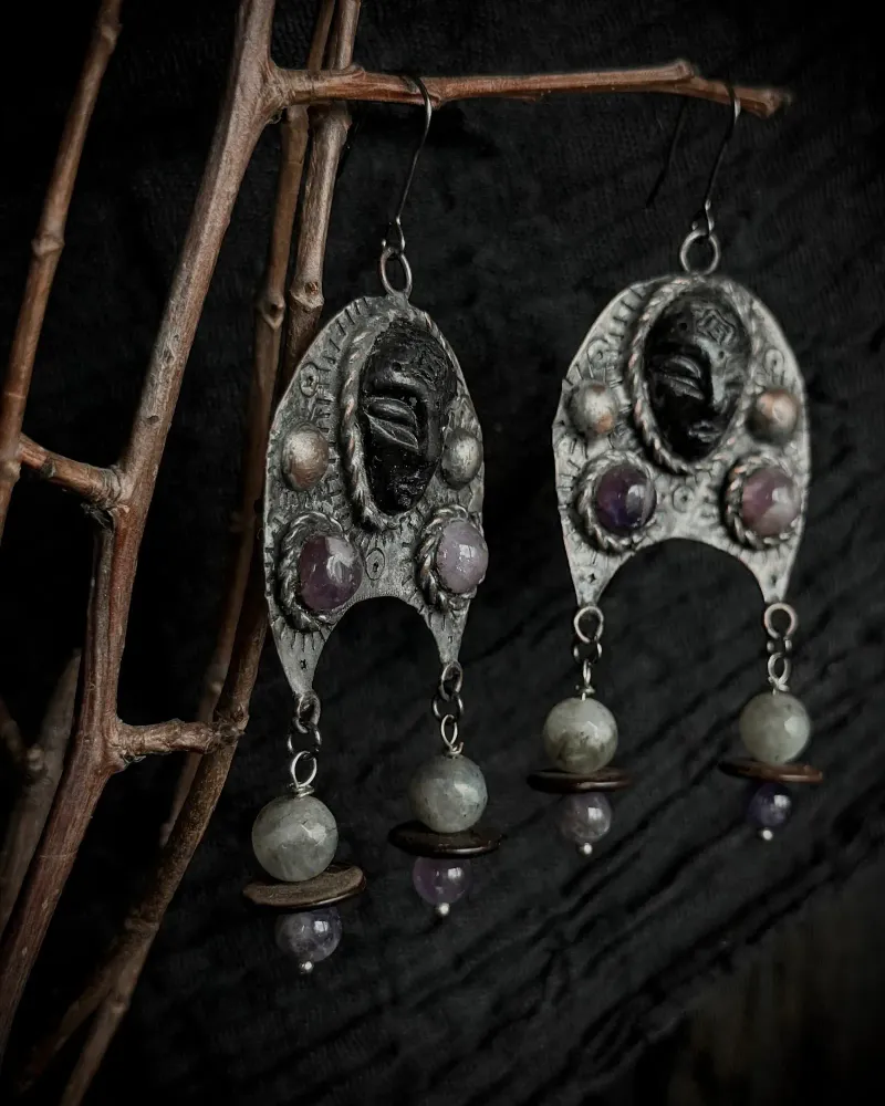 Серьги «Птицы-сестрицы» — Аметисты