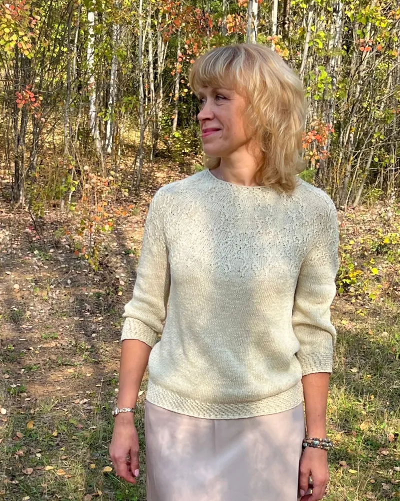 Джемпер льняной — Солома, размер 46