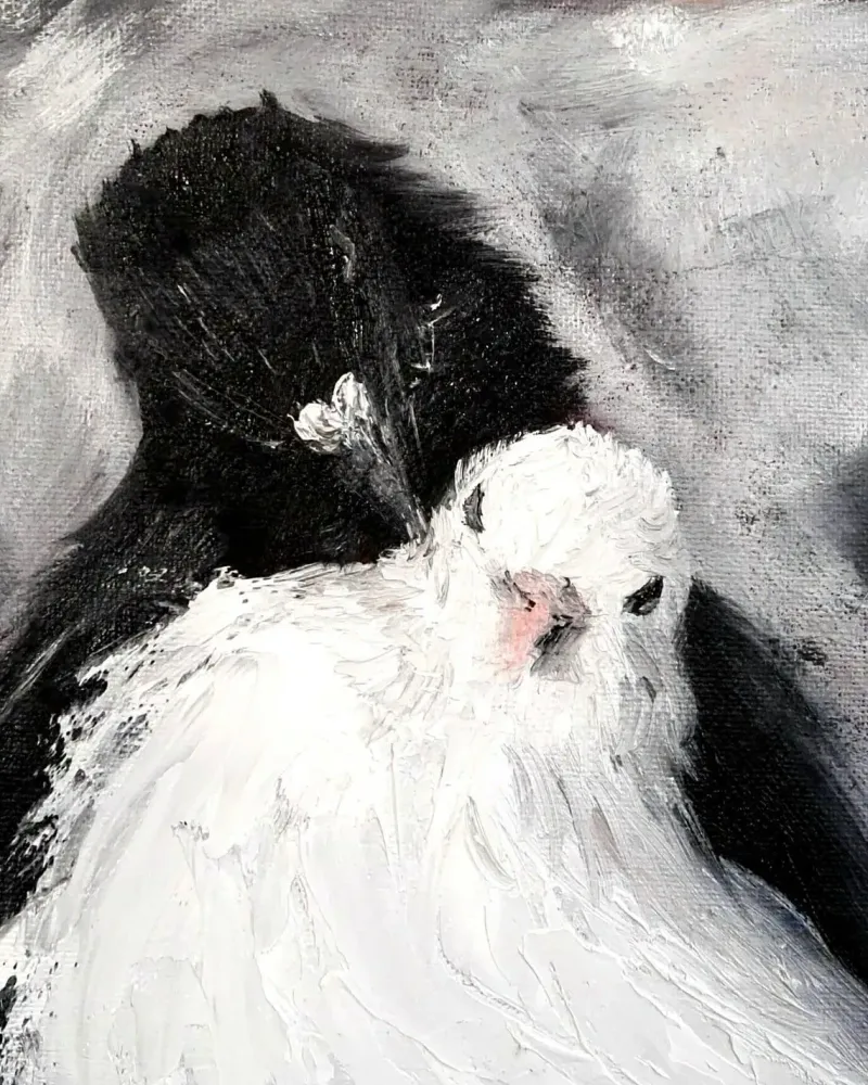 Голубки. Картина маслом 20×20 см — 20×20 см