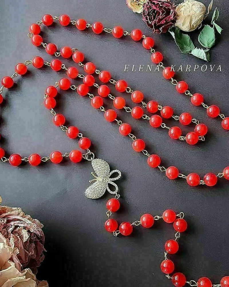 Колье с агатами