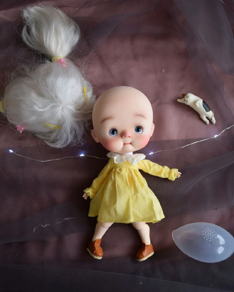 Кукла Кубейби Qbaby ООАК — Белый парик