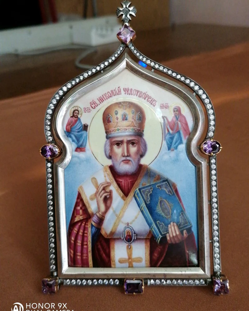 Икона св. Николай Чудотворец, настольная рамка