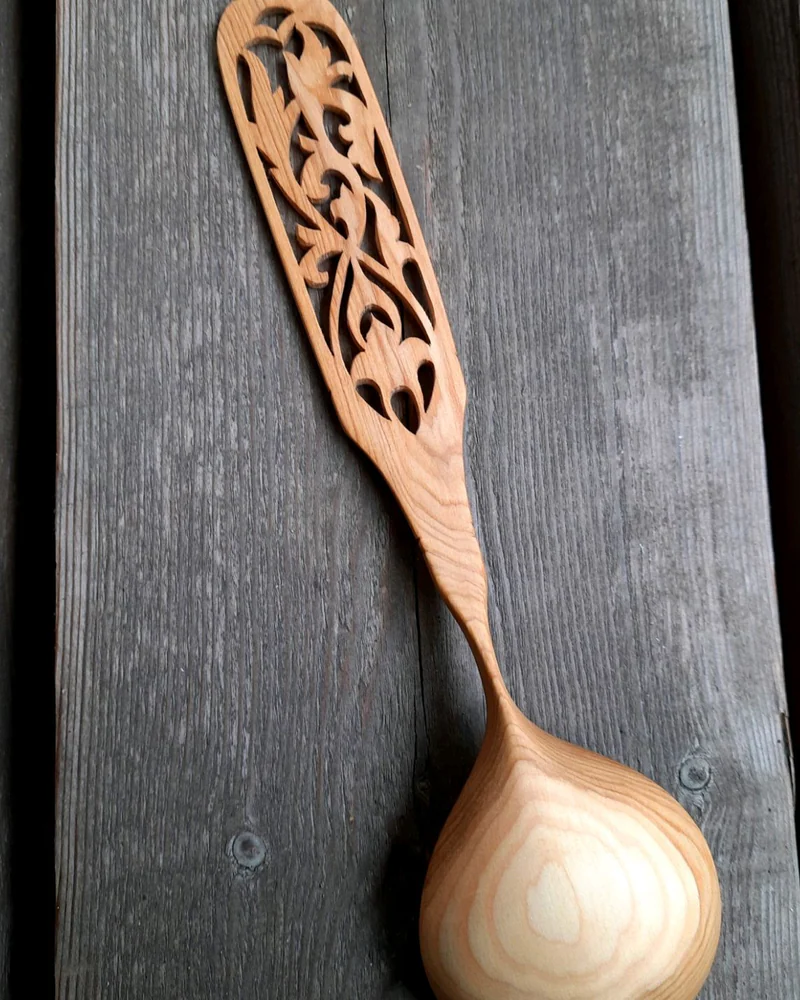 Ложка резная Ажурная. Рябина