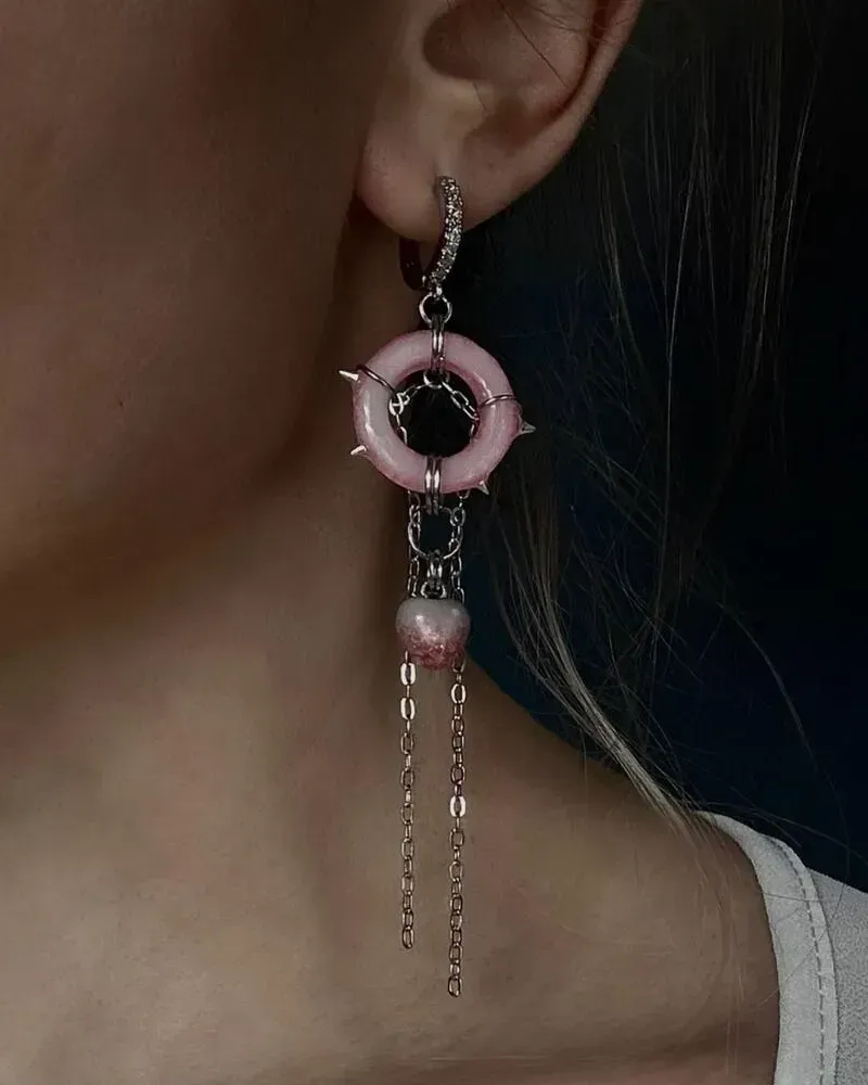 Серьги «Сахарные шипы» — Розовые