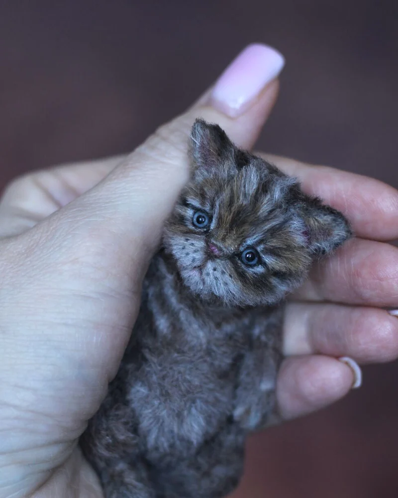 Котенок тедди 9,5 см, серый — Серый