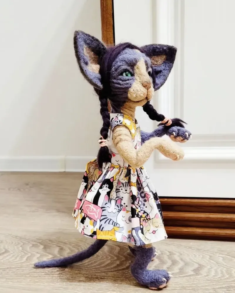 Кошка-сфинкс на каркасе, 35 см — Кошка-сфинкс на каркасе, 35 см
