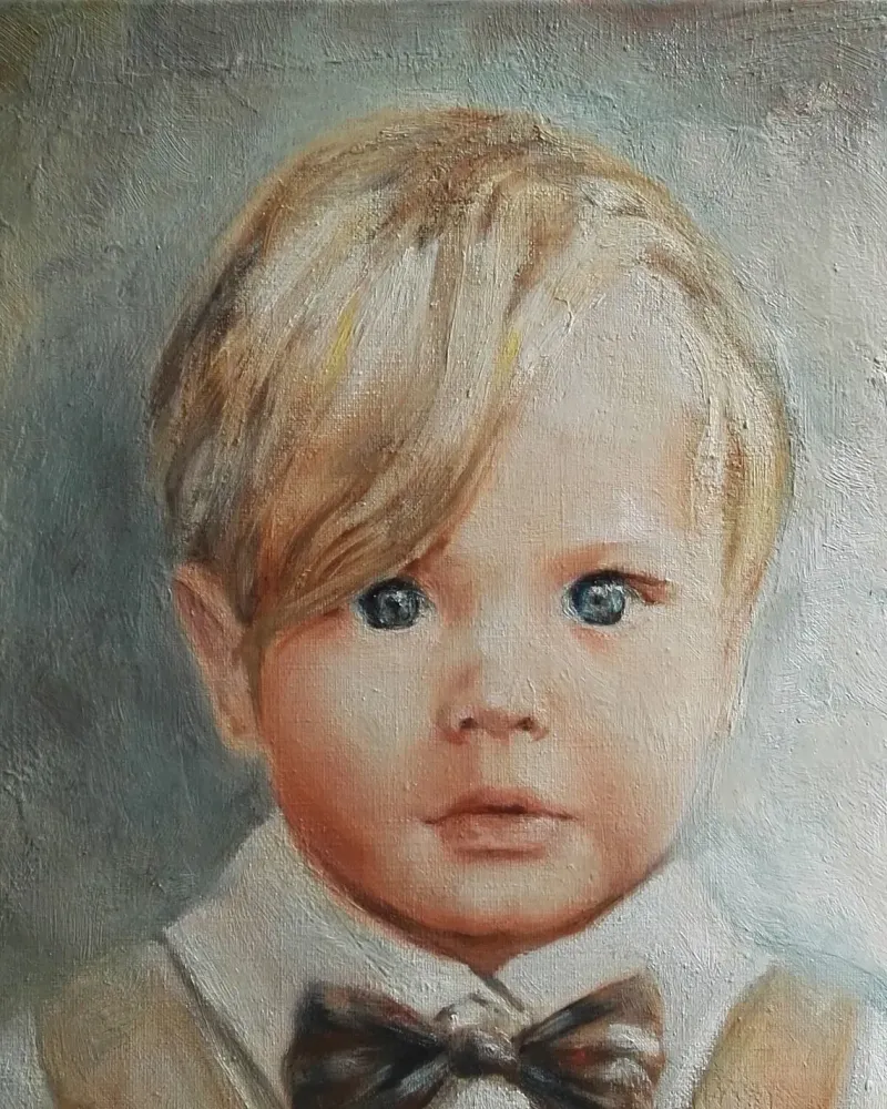 Портрет по фотографии. Картина маслом 30×30 см — 30×30 см