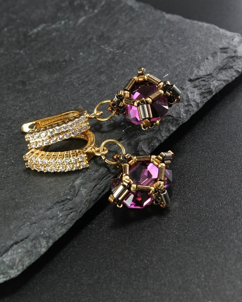 Роскошные серьги «Deep Orchid» — аметистовые — Основной
