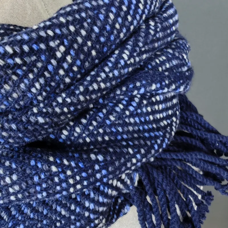 Палантин ручного ткачества, синий, 50×188 см