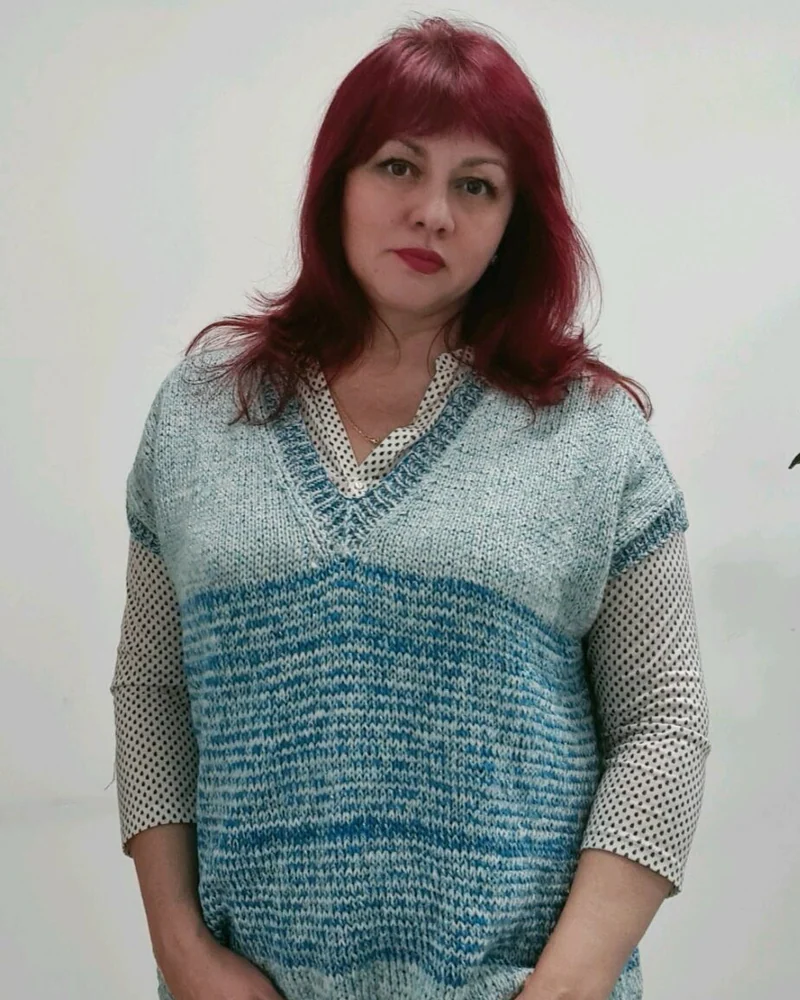 Жилет из мериноса с люрексом