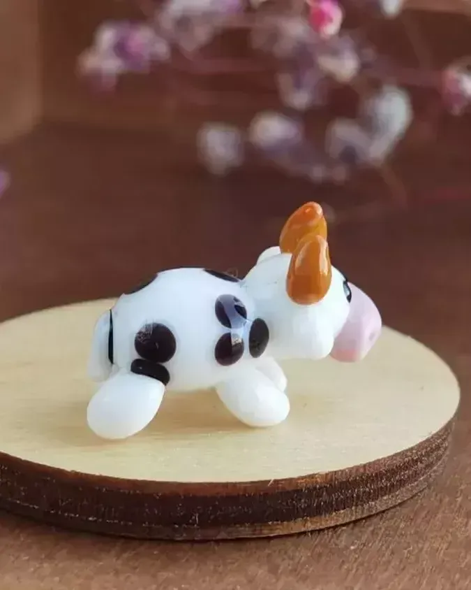Стеклянная фигурка «Корова» №1 — Высота 15 мм