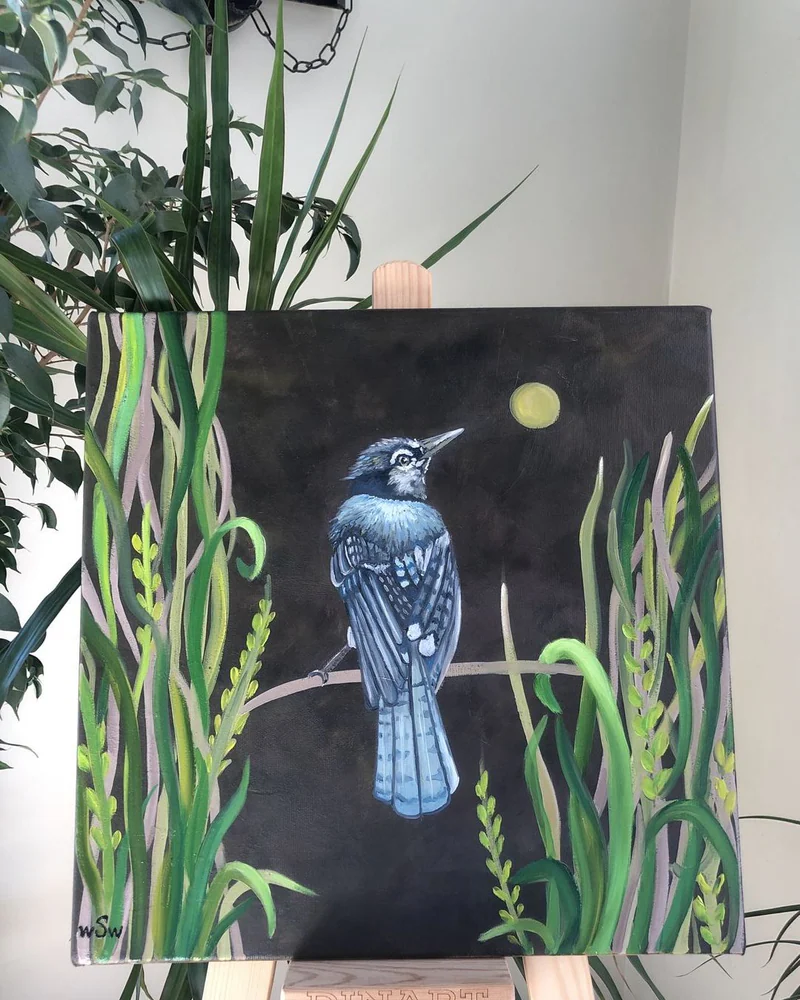 Картина маслом Ночная серенада 40×40 см — Оригинал