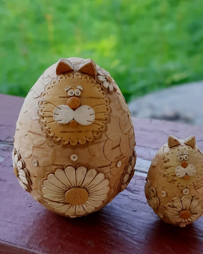 Кот Цветочный. Береста — малый, 4 см