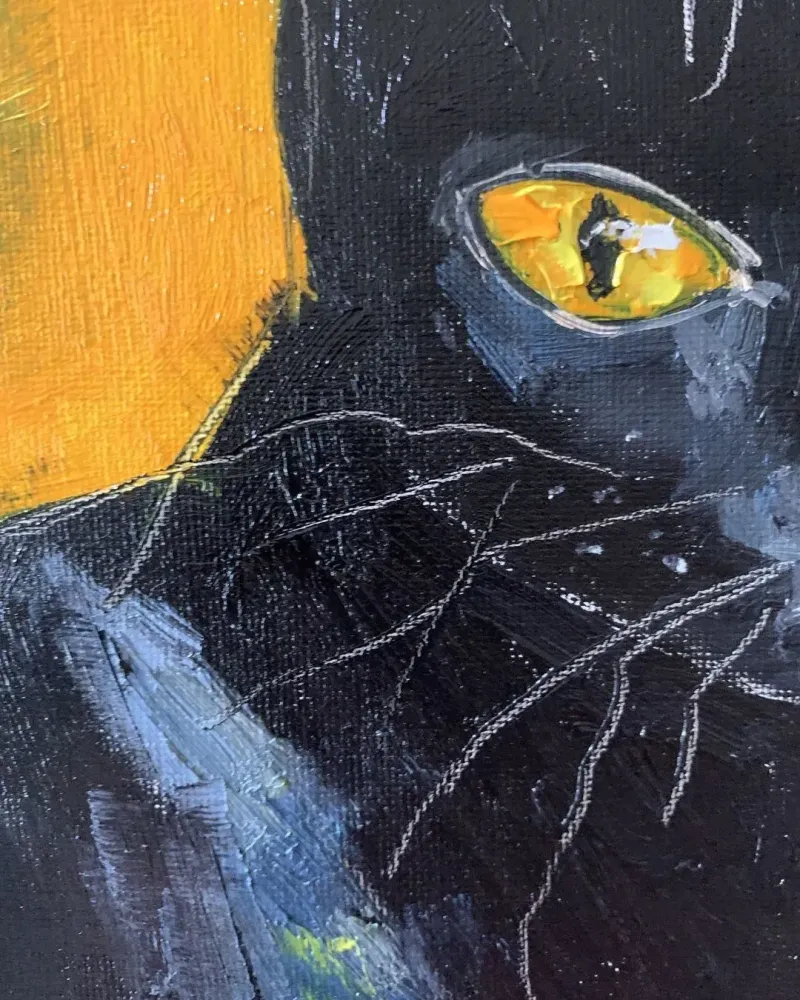 Кошечка. Картина маслом 20×20 см — 20×20 см