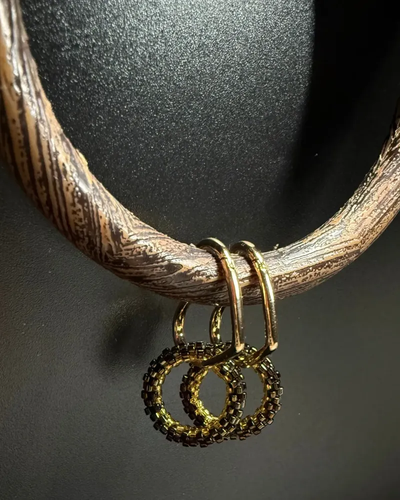 Серьги Конго из японского бисера