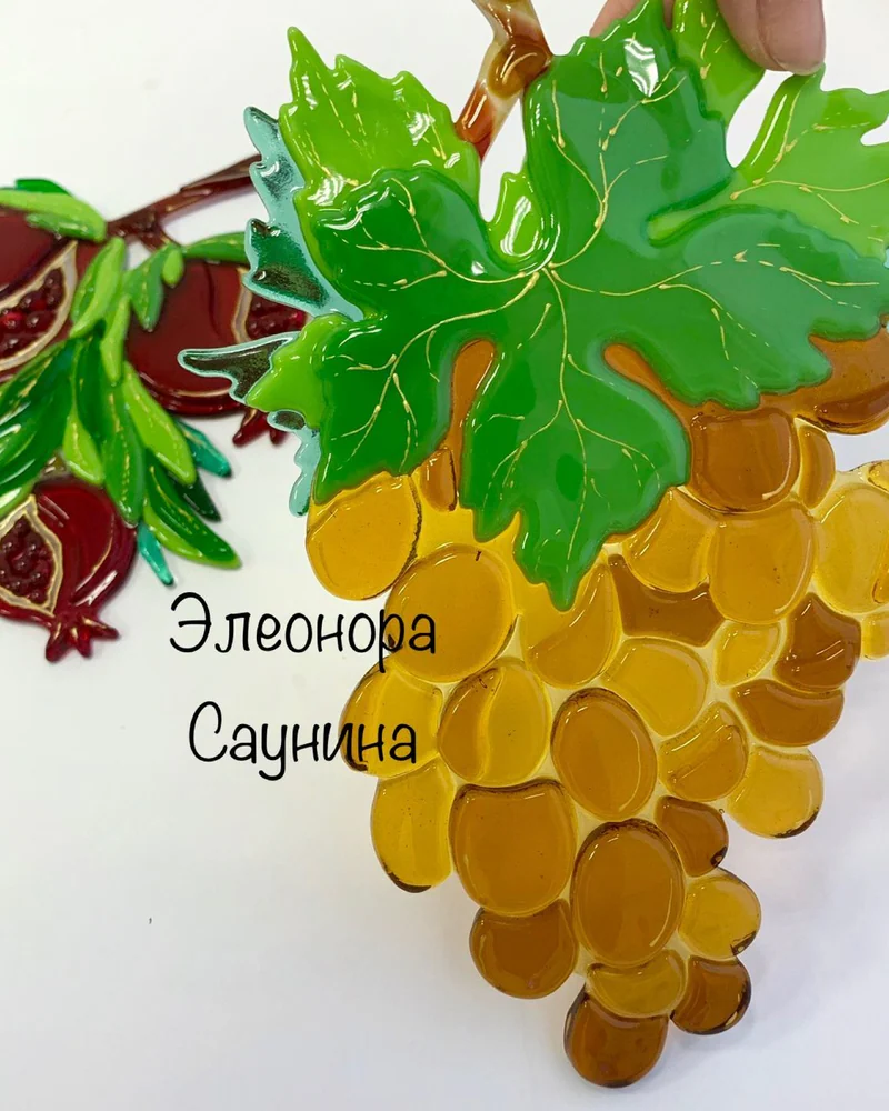 Фьюзинг подвес интерьерный Гроздь винограда