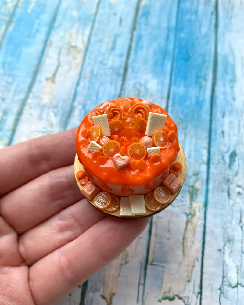 Миниатюрный торт «Апельсиновый Рай 🍊» Кукольная миниатюра