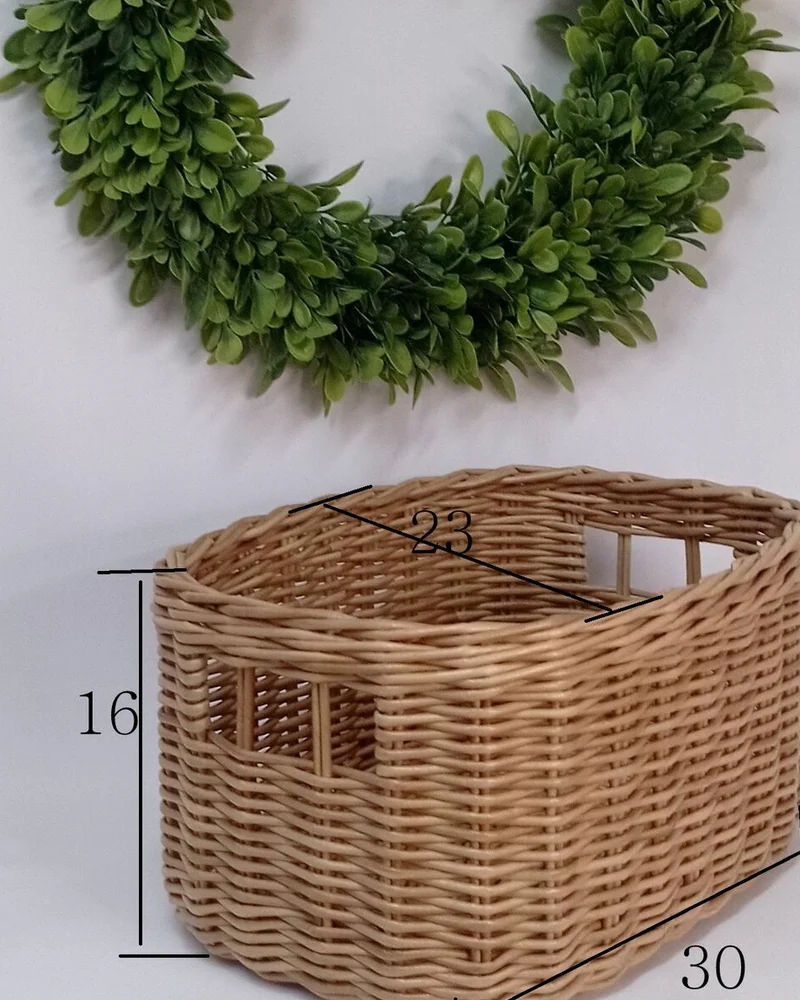 Плетеные овальные корзины с ручками — Большая 23×30 см
