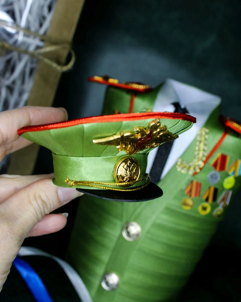 Съемный чехол на бутылку Генерал военный МО, подарок на 23 февраля
