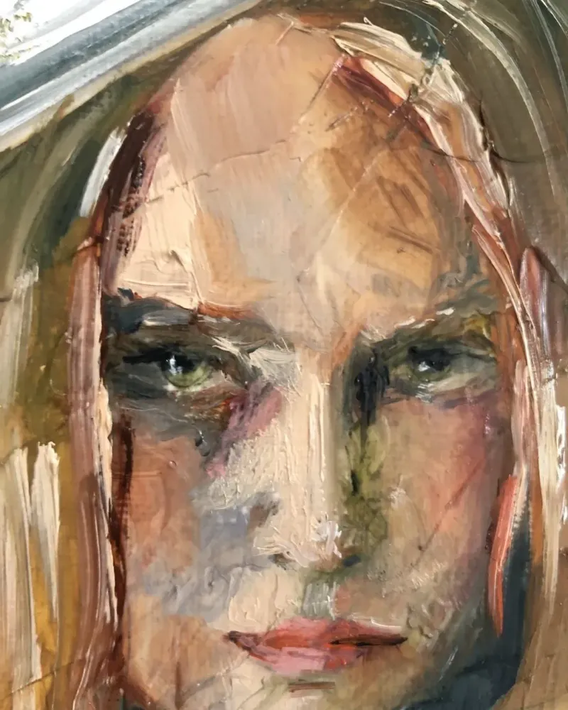 Девушка с мечом. Картина маслом 30×40 см — 30×40 см