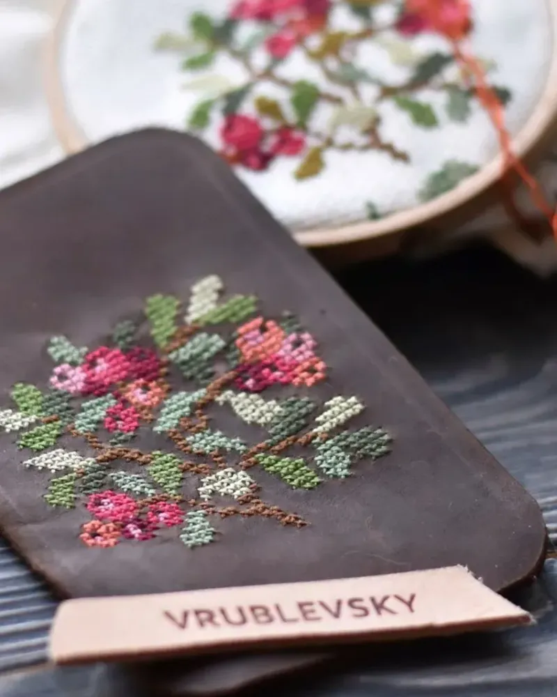 Ключница/Чехол для ключей из кожи Christmas berries — Основной