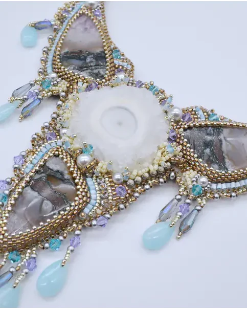 Авторское колье с аметистами и Swarovski