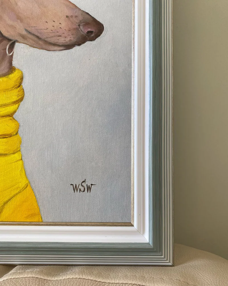 Картина маслом «Мадемуазель», левретка, 32×42 см — Оригинал
