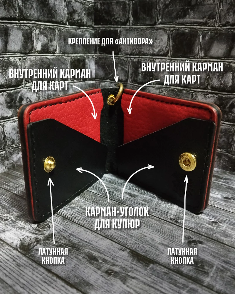 Бумажник мужской кожаный — Апельсиновый кайман