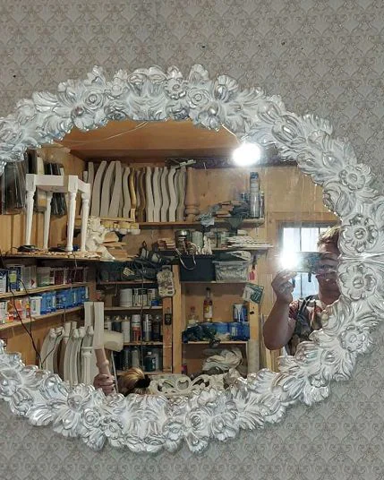 Овальное зеркало «Розы» 95×75 см — Основной
