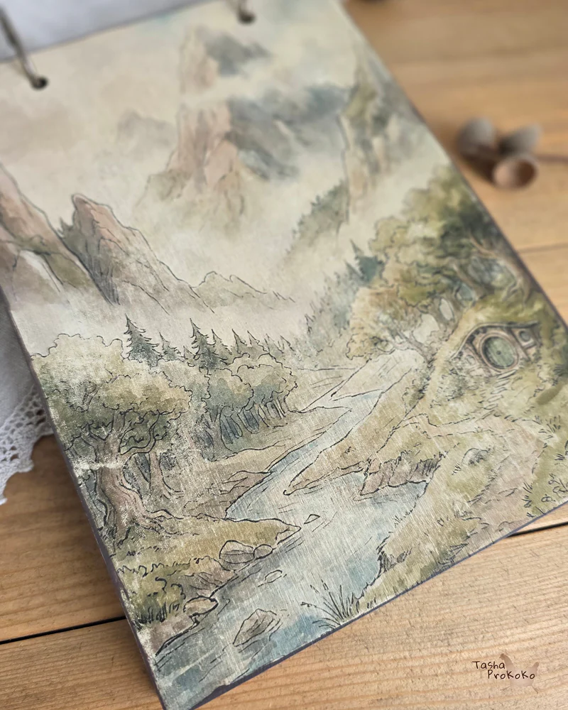 Деревянный блокнот А5 на кольцах Hobbiton — Hobbiton