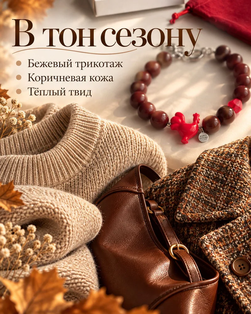 Колье Колье — Шоколадные с петушком