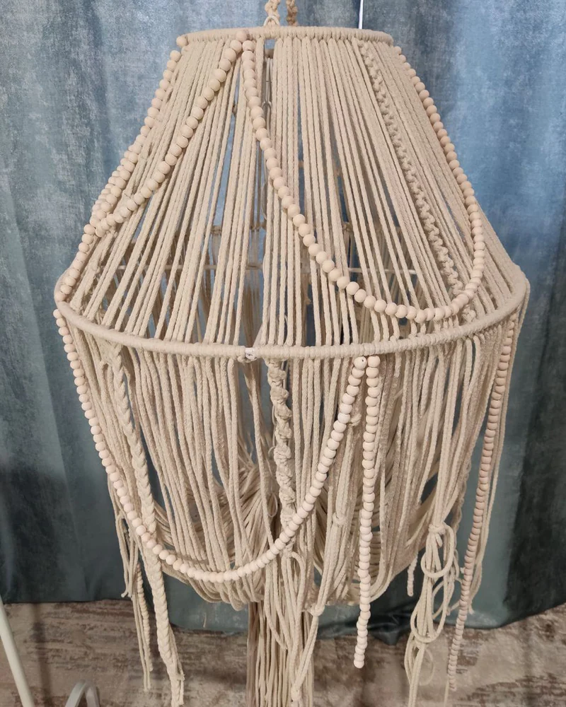 Люстра, абажур макраме, лофт эко сканди