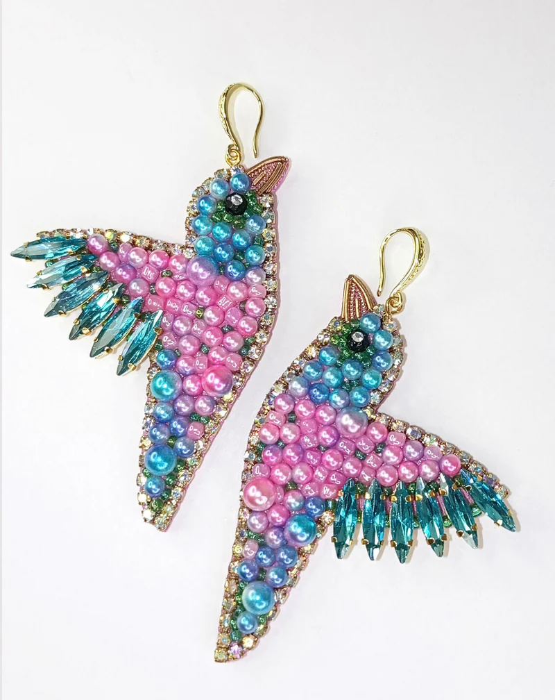 Крупные серьги в форме птиц — Райская птичка