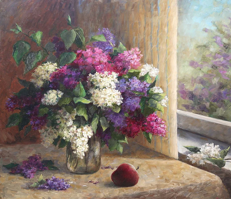 Картины с сиренью. Холст, масло. 2017 - 2018 гг