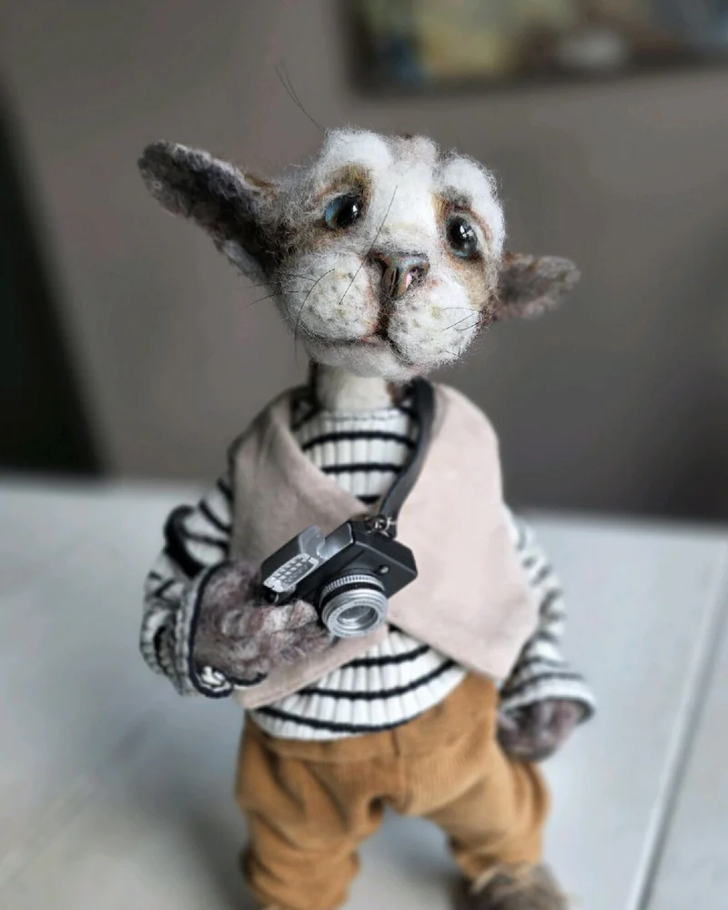 Кот Борис. Игрушка из шерсти