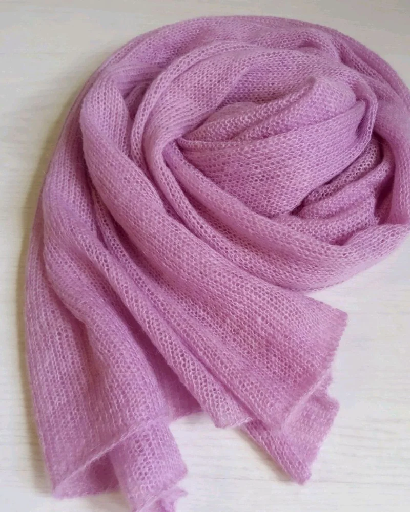 Шарфик Облако Kid Mohair — Светлая сирень