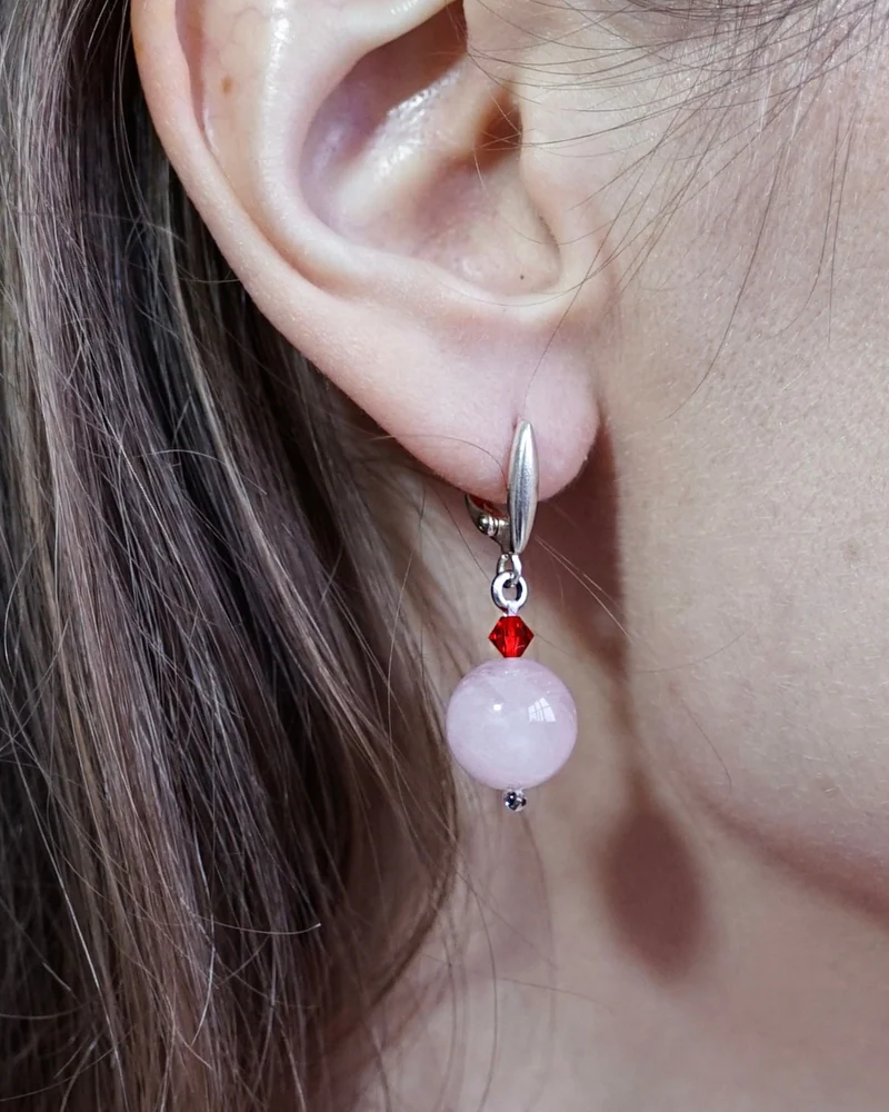 Серьги с розовым кварцем — Серьги с розовым кварцем