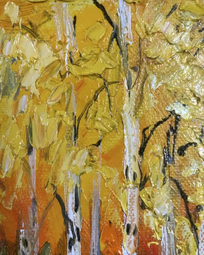 Березки. Картина маслом 20×20 см — 20×20 см