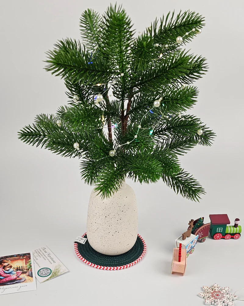 Корзинка с крышкой d18cm h10cm + салфетка d13cm