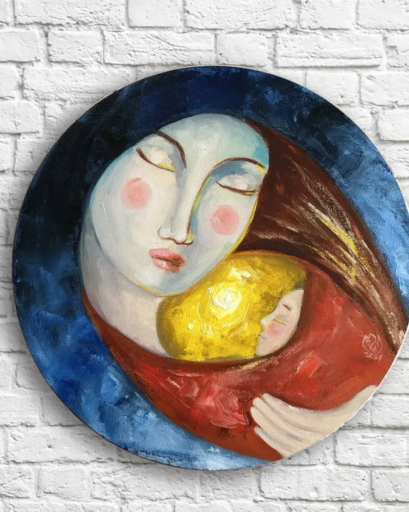 Мама с малышом. Картина маслом — Основной