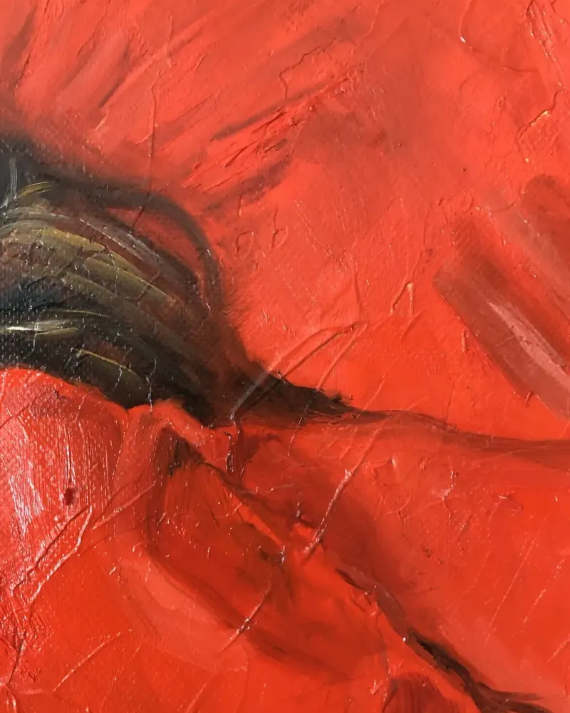 Спящая девушка. Картина маслом 30×30 см — 30×30 см