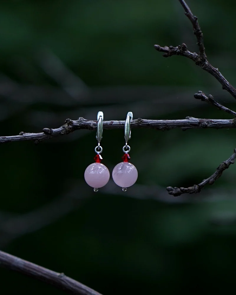 Серьги с розовым кварцем — Серьги с розовым кварцем