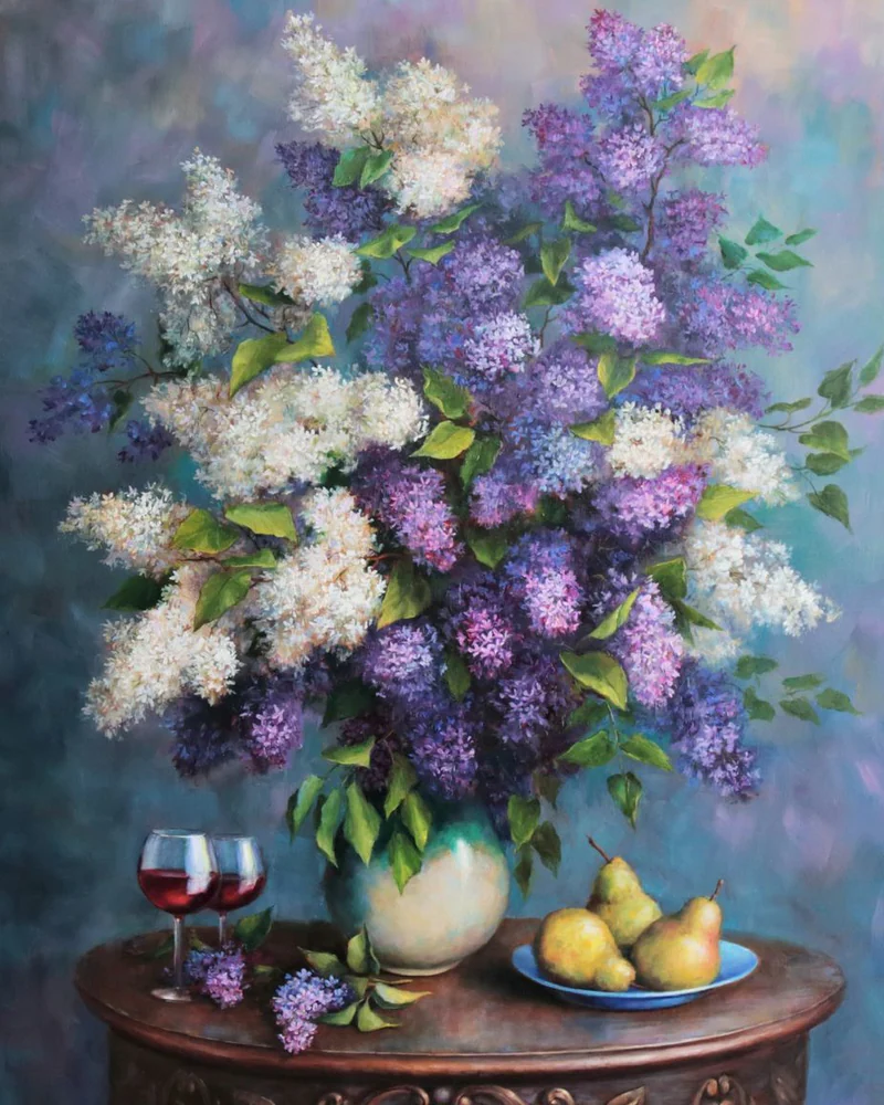 Картины с сиренью. Холст, масло. 2017 - 2018 гг