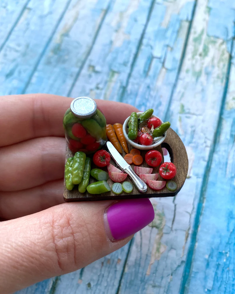 Кукольная Миниатюра «Домашние заготовки 🍅🥒»
