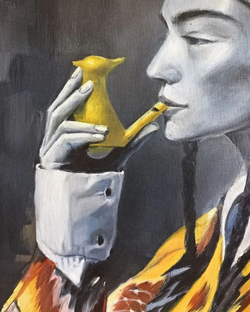 Картина маслом "Девушка с косичками", 50х60см