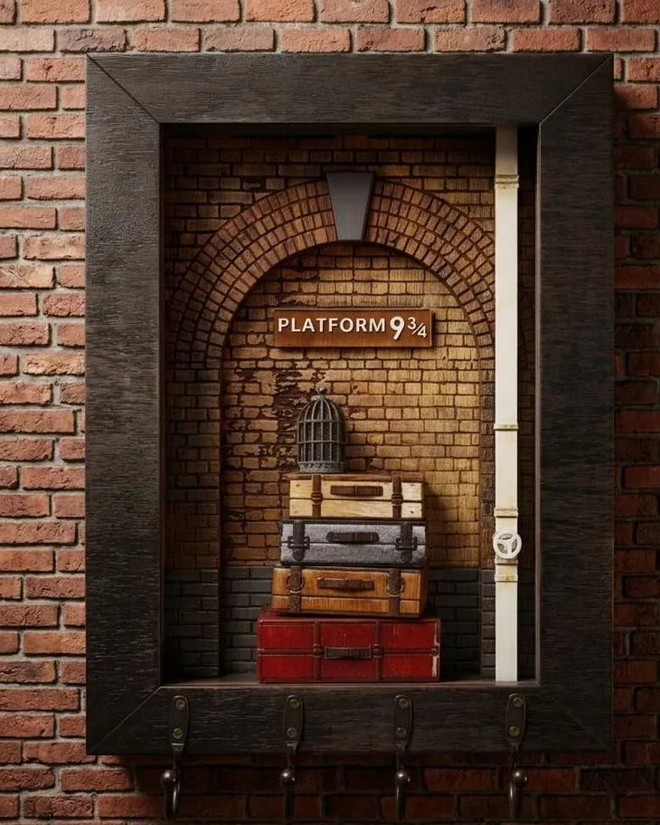 Ключница-диорама «Платформа 9¾» по мотивам «Гарри Поттера» — Мультиколор